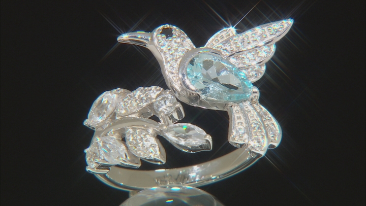 Sky Blue Topaz Rhodium Over Silver Ring 1.95ctw Video Thumbnail