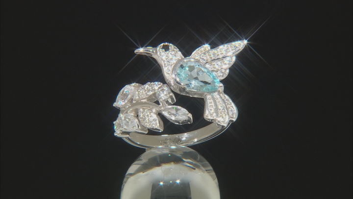 Sky Blue Topaz Rhodium Over Silver Ring 1.95ctw Video Thumbnail