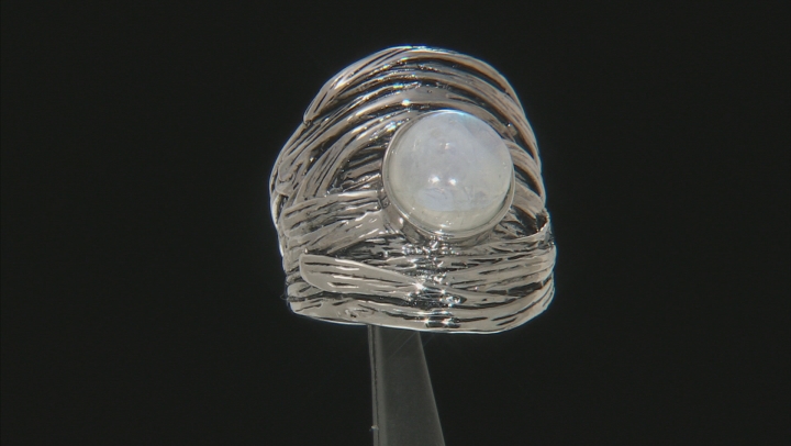 White moonstone rhodium over silver ring Video Thumbnail