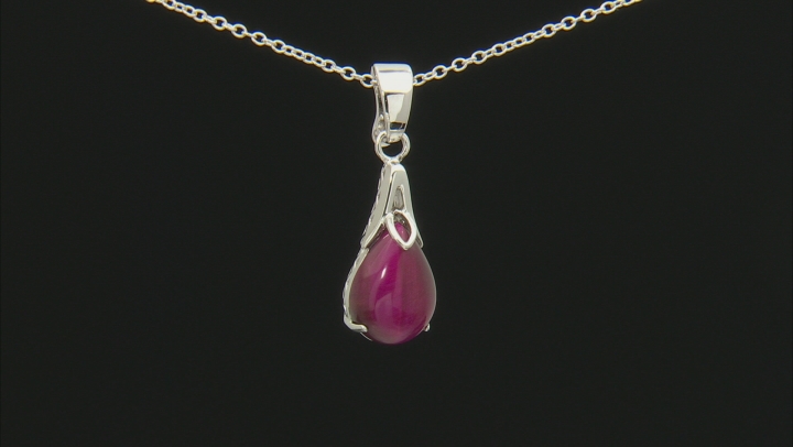 Pink tiger's eye rhodium over silver enhancer with chain Video Thumbnail