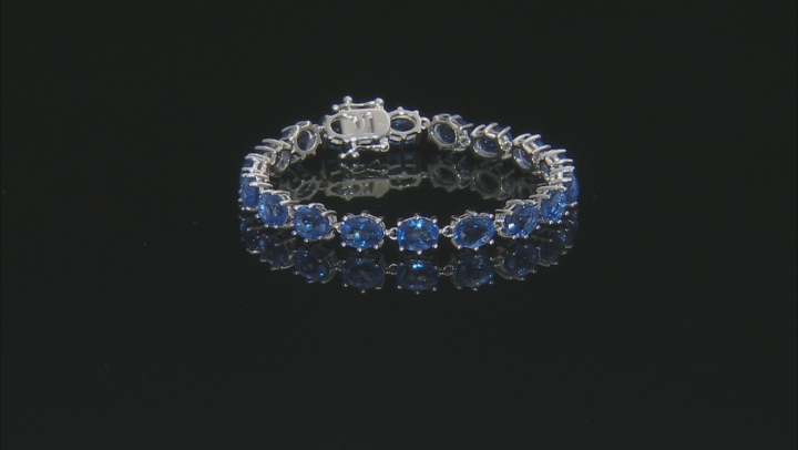 Blue Color Shift Fluorite rhodium over silver bracelet 22.79ctw Video Thumbnail