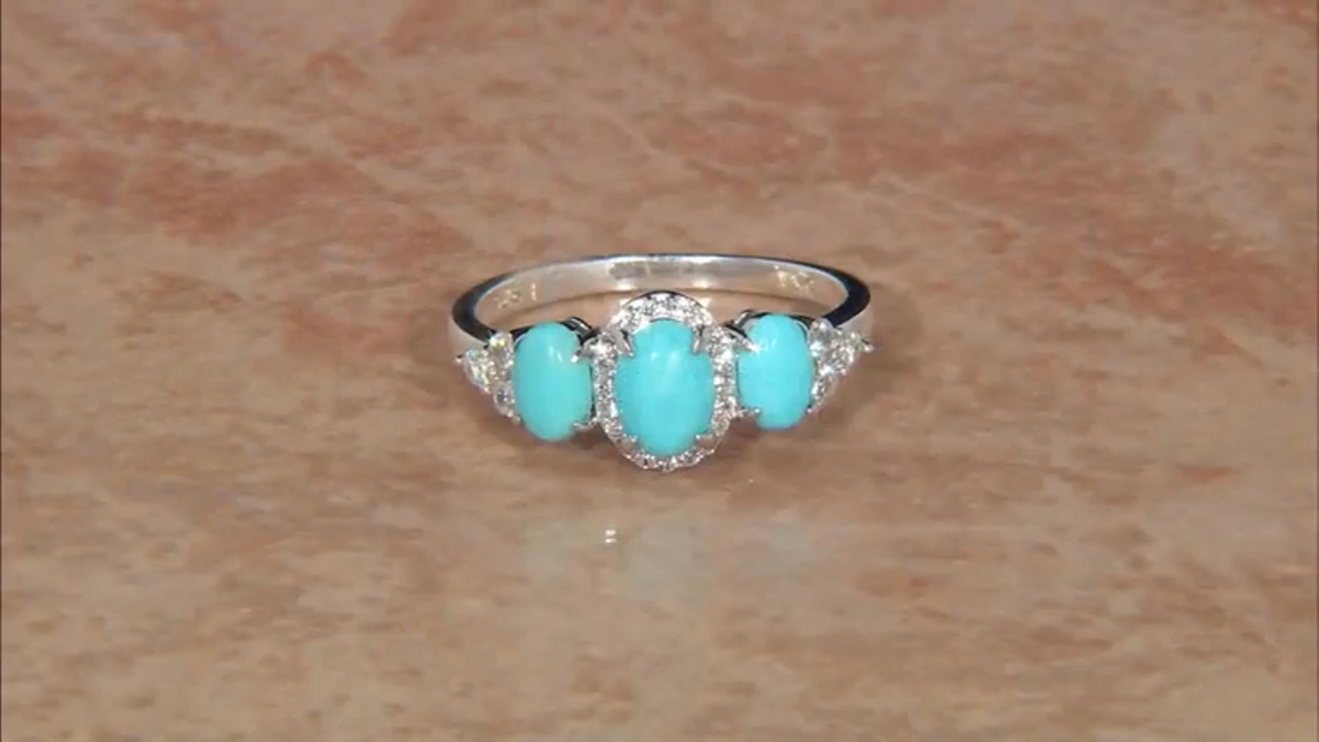 Blue turquoise sterling silver ring .40ctw Video Thumbnail