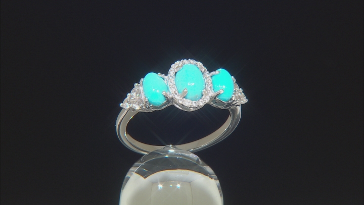 Blue turquoise sterling silver ring .40ctw Video Thumbnail