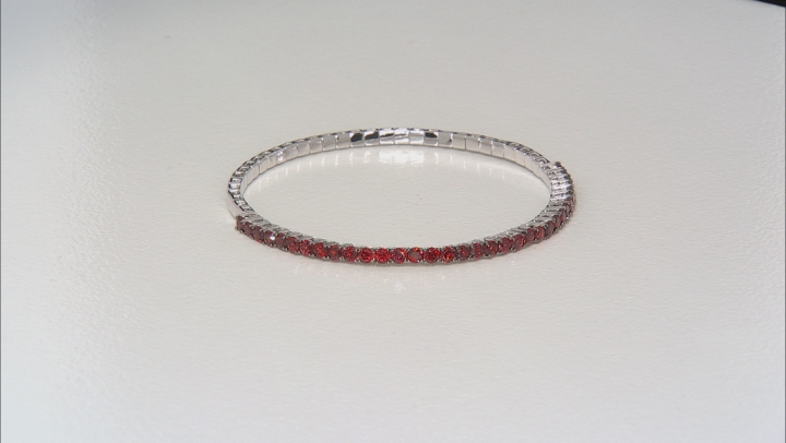 Red Vermelho Garnet™  rhodium over silver stretch bracelet 4.40ctw