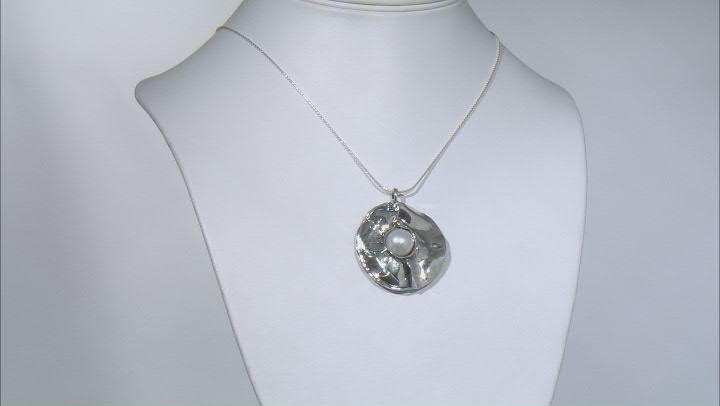 White Cultured Freshwater Pearl Sterling Silver 18 Inch Necklace Video Thumbnail