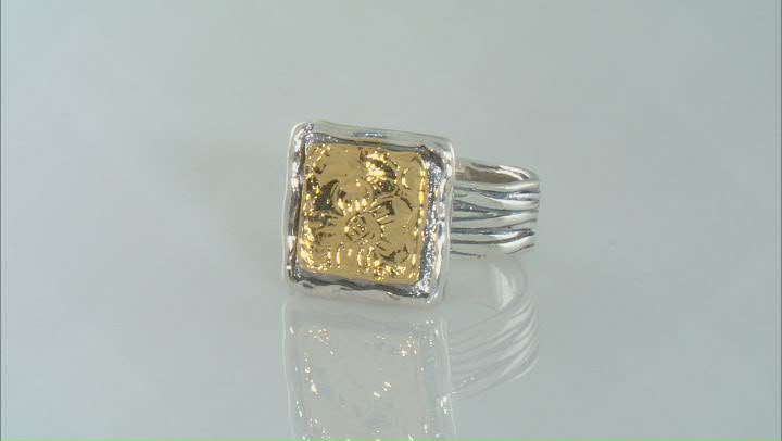 Sterling Silver With 14k Yellow Gold Over Accent Ring Video Thumbnail