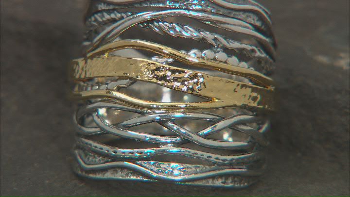 Sterling Silver With 14k Yellow Gold Over Sterling Silver Accent Ring Video Thumbnail