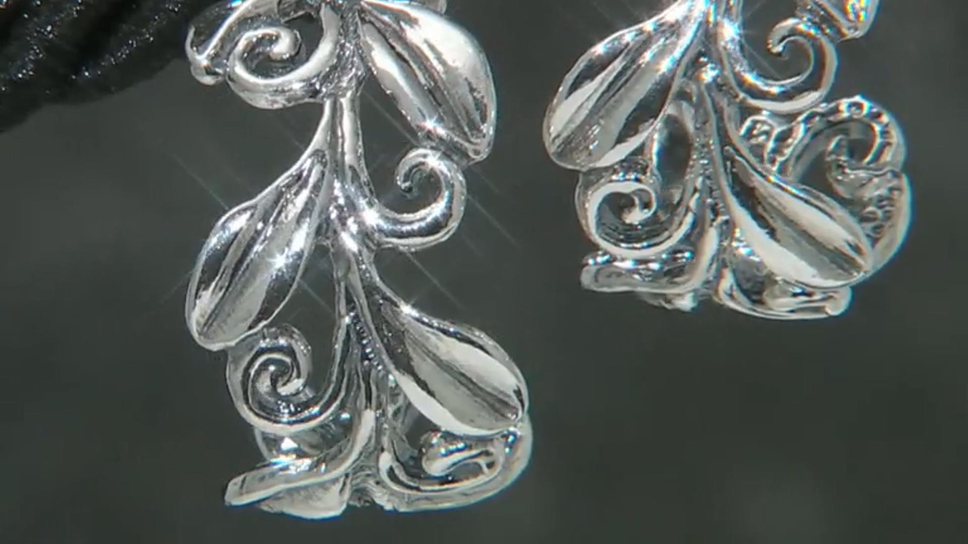 Sterling Silver Floral Hoop Earrings Video Thumbnail
