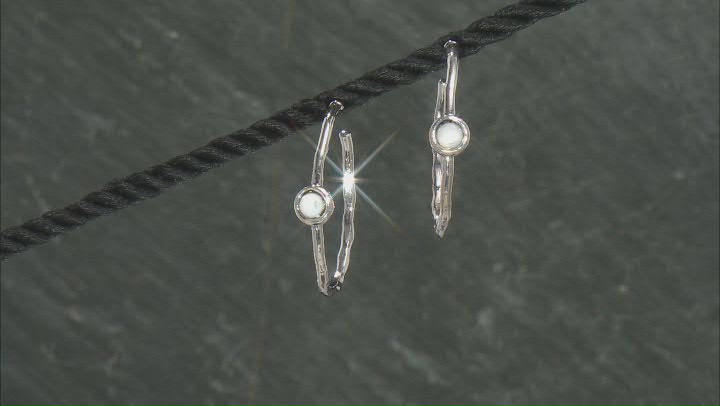 White South Sea Mother-Of-Pearl Sterling Silver Hoop Earrings Video Thumbnail
