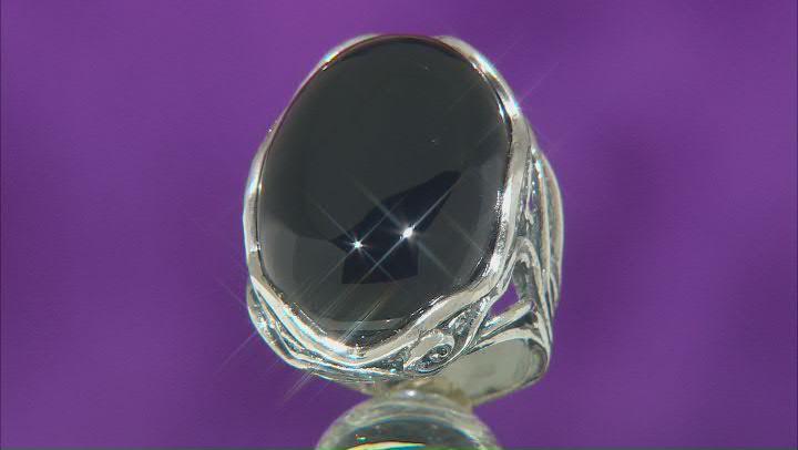Black Onyx Sterling Silver Ring Video Thumbnail