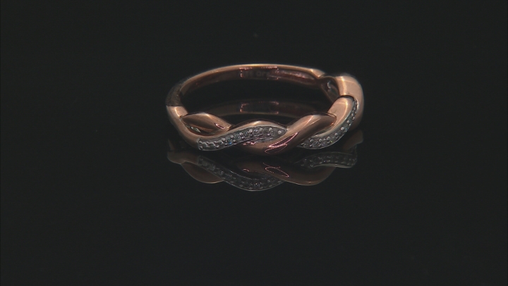 White Diamond Accent 14K Rose Gold Over Sterling Silver Ring