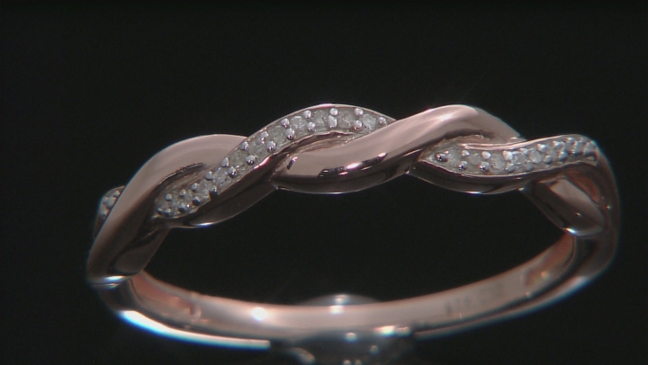 White Diamond Accent 14K Rose Gold Over Sterling Silver Ring Video Thumbnail