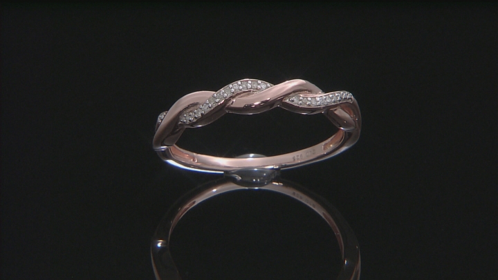 White Diamond Accent 14K Rose Gold Over Sterling Silver Ring Video Thumbnail