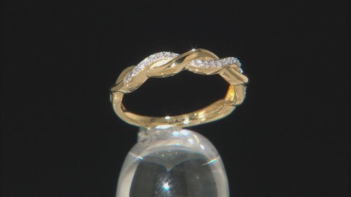 White Diamond Accent 14K Yellow Gold Over Sterling Silver Ring Video Thumbnail