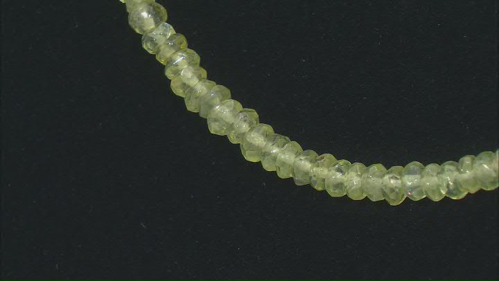 Approximately 72ctw Faceted Green Peridot .925 Sterling Silver Bead Necklace Video Thumbnail