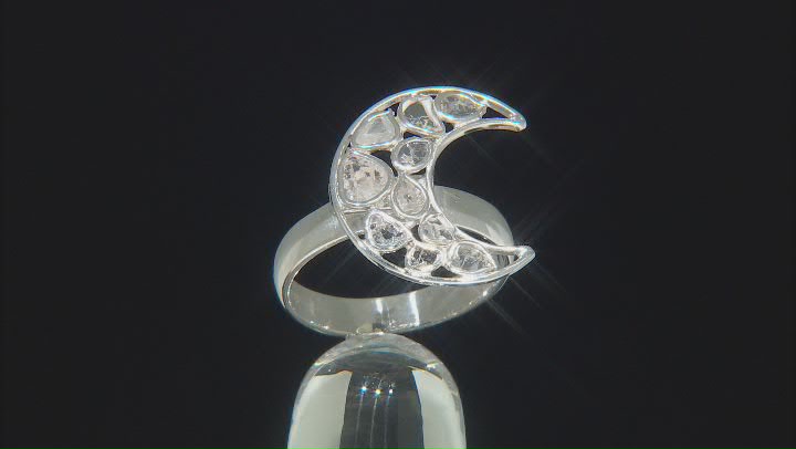 Polki Diamond Sterling Silver Ring Video Thumbnail