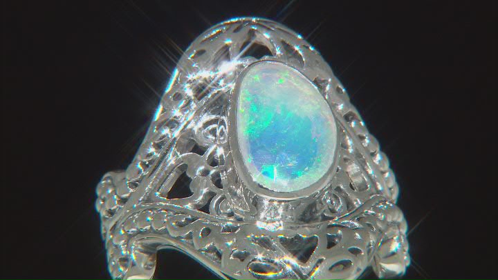 Ethiopian Opal Sterling Silver Ring 1.17ct