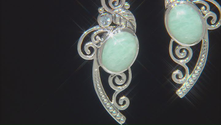 Oval Amazonite Sterling Silver Earrings 0.14ct Video Thumbnail
