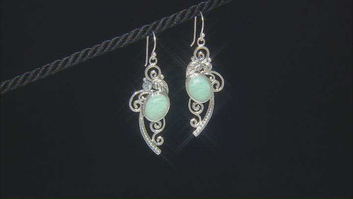 Oval Amazonite Sterling Silver Earrings 0.14ct Video Thumbnail