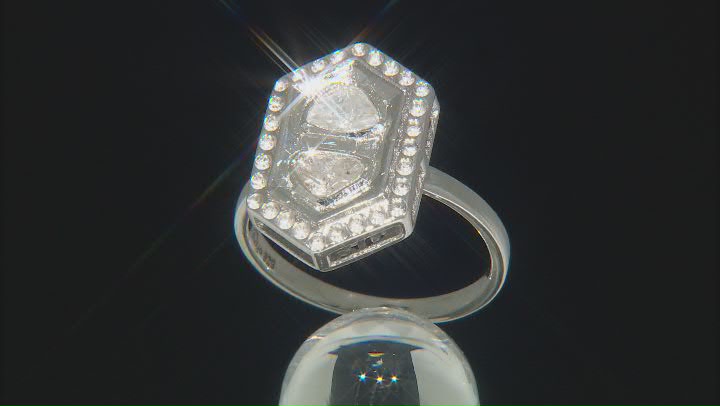 Polki Diamond Foil-Backed Sterling Silver Ring Video Thumbnail