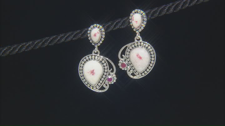 Multi-Color Rosalinda And Red Ruby Sterling Silver Earrings 0.14ctw Video Thumbnail