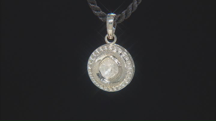 Foiled-Back Polki Diamond Sterling Silver Pendant Video Thumbnail