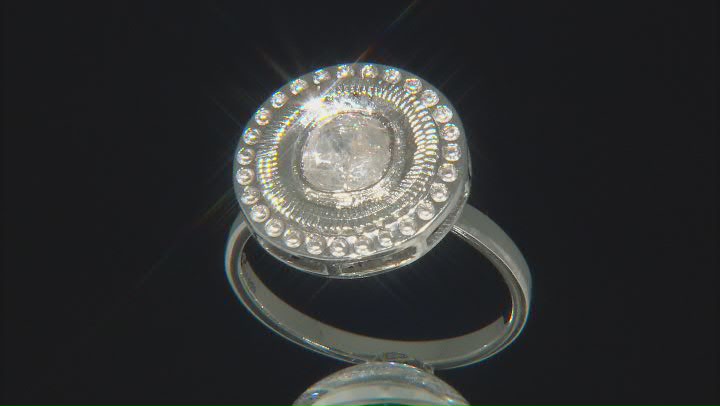 Foiled-Back Polki Diamond Sterling Silver Ring Video Thumbnail