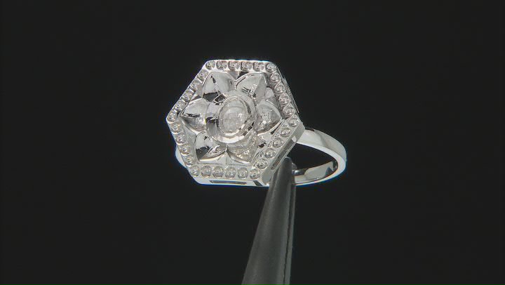 Foil-Backed Polki Diamond Sterling Silver Ring Video Thumbnail
