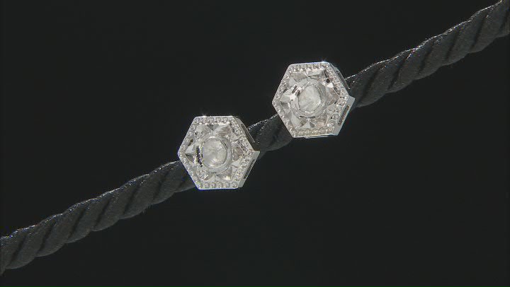 Foil-Backed Polki Diamond Sterling Silver Earrings Video Thumbnail