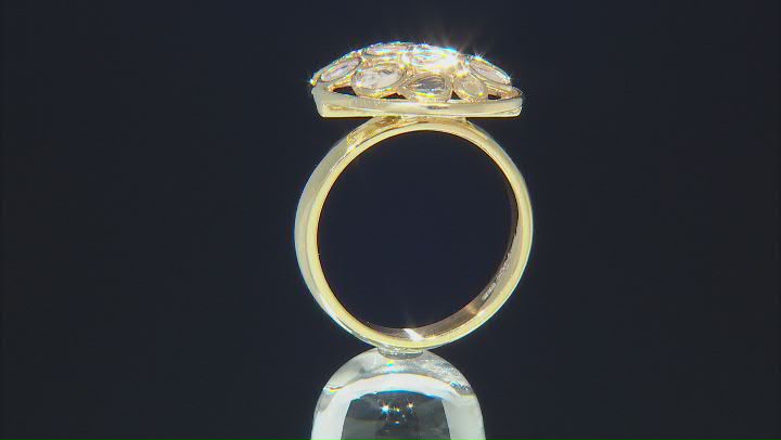 Polki Diamond 18k Yellow Gold Over Sterling Silver Ring Video Thumbnail