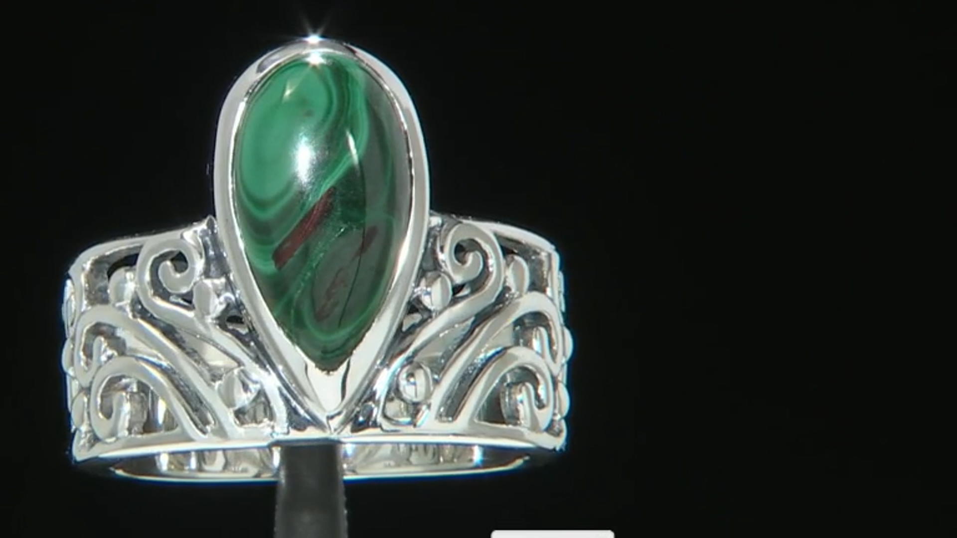 Green Malachite Sterling Silver Ring Video Thumbnail