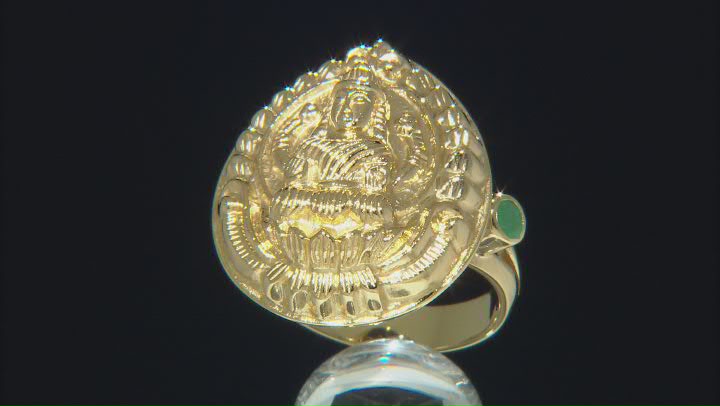 Emerald 18k Yellow Gold Over Sterling Silver Ring 0.14ctw Video Thumbnail