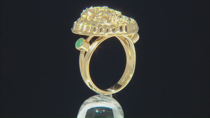 Emerald 18k Yellow Gold Over Sterling Silver Ring 0.14ctw Video Thumbnail