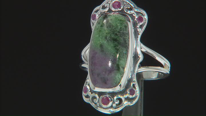 Ruby Zoisite and Ruby Sterling Silver Ring Video Thumbnail