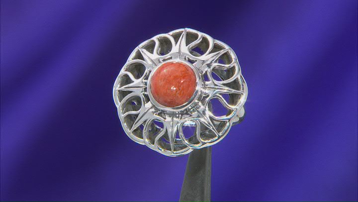 Sponge Coral Sterling Silver Sun Ring Video Thumbnail