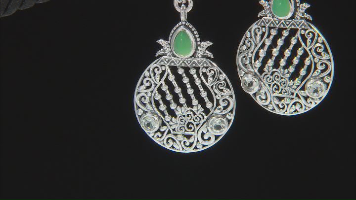 Green Chrysoprase and Green Prasiloite Sterling Silver Earrings .25ctw Video Thumbnail