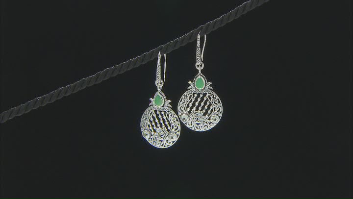 Green Chrysoprase and Green Prasiloite Sterling Silver Earrings .25ctw Video Thumbnail