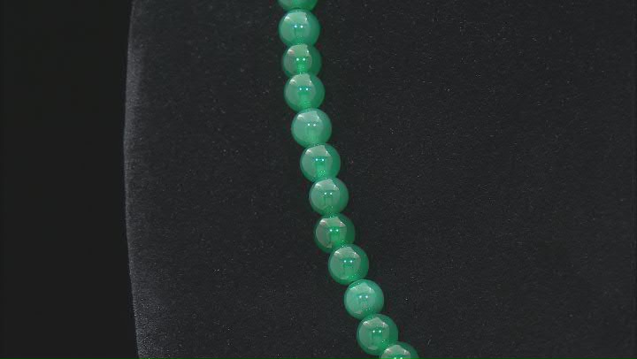Green Onyx Rhodium Over Sterling Silver Beaded Strand Necklace Video Thumbnail