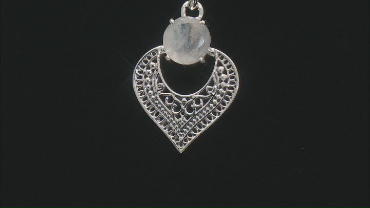 Rainbow Moonstone Sterling Silver Pendant With Chain 2.04ct Video Thumbnail