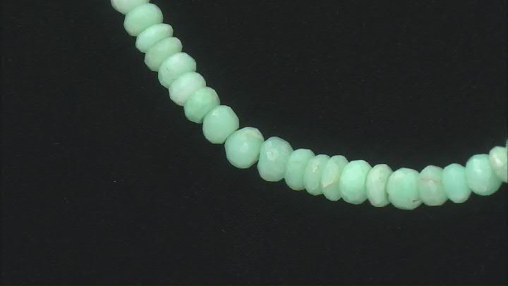4-6mm Rondelle Green Opal Sterling Silver Bead Necklace Video Thumbnail