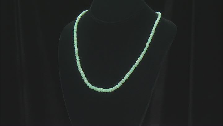 4-6mm Rondelle Green Opal Sterling Silver Bead Necklace Video Thumbnail