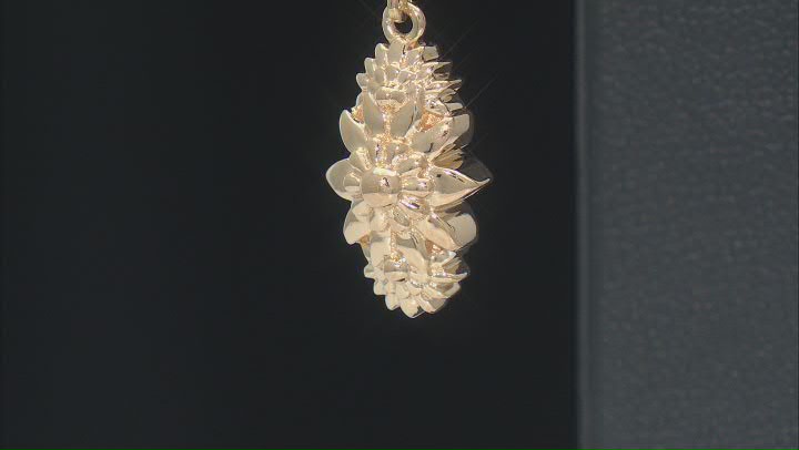 18K Yellow Gold Over Sterling Silver Floral Earring Video Thumbnail