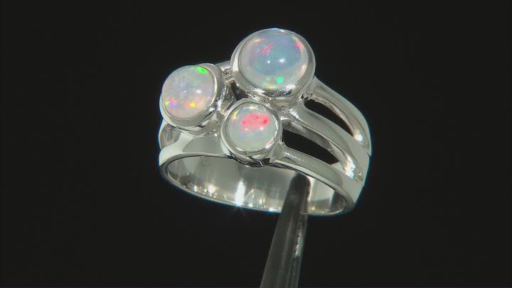 White Opal Sterling Silver Ring Video Thumbnail