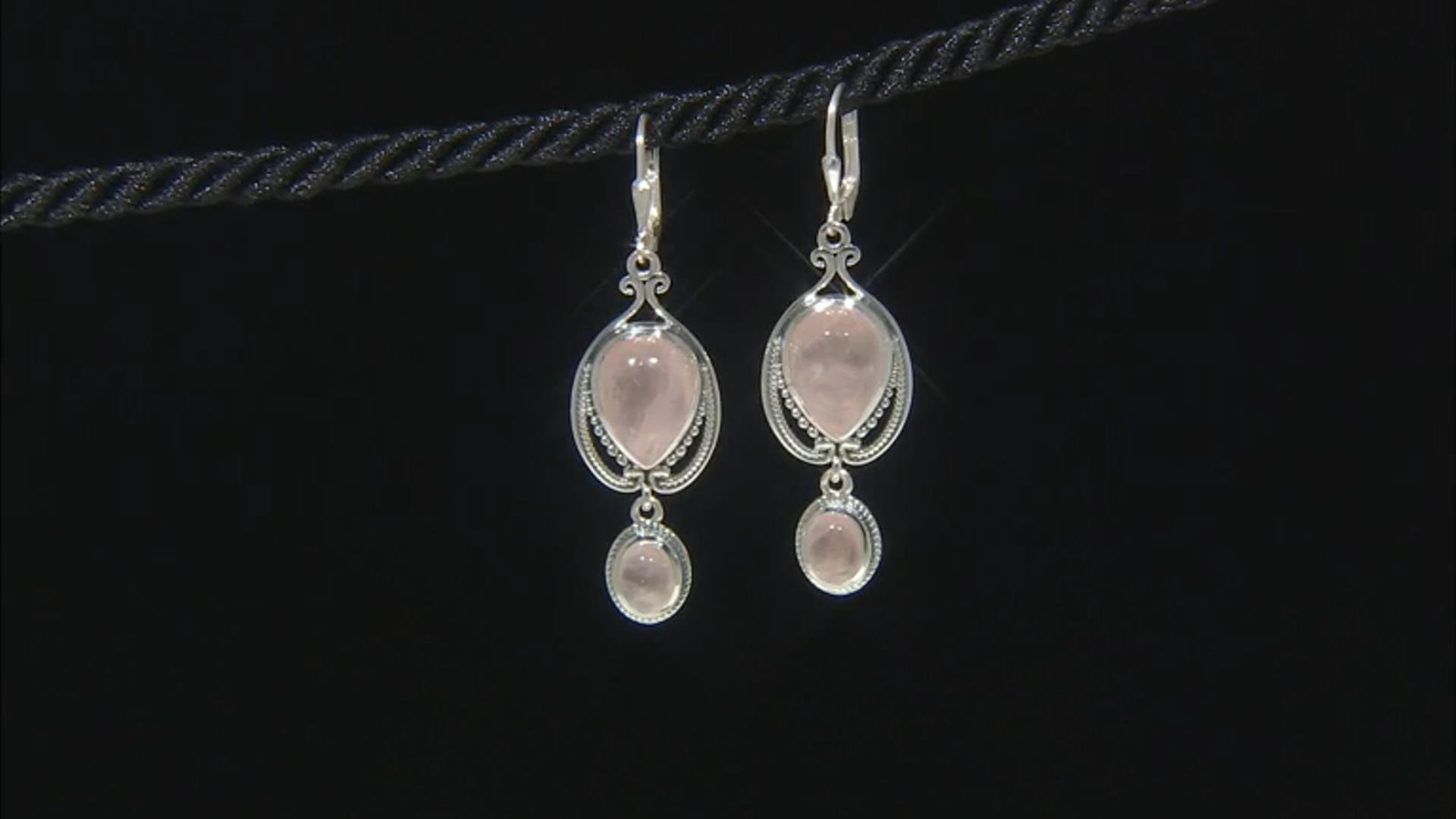 Rose quartz Sterling Silver Earrings Video Thumbnail