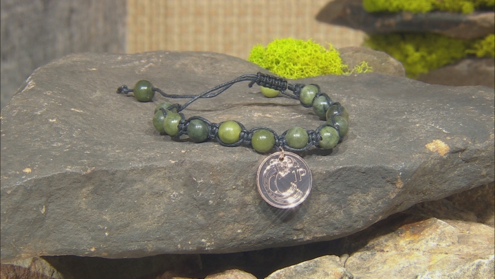Green Connemara Marble And Copper Coin Bracelet Video Thumbnail