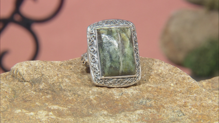 Green Connemara Marble Silver Ring Video Thumbnail