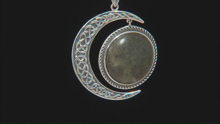 Connemara Marble Sterling Silver Sun And Moon Pendant With Chain Video Thumbnail