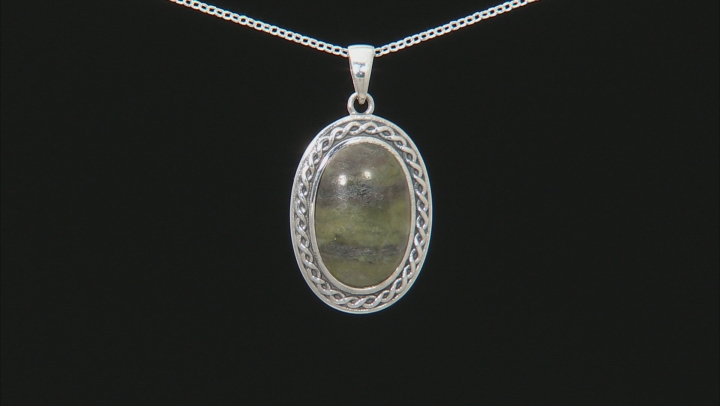 Connemara Marble Sterling Silver Shield Pendant With Chain Video Thumbnail
