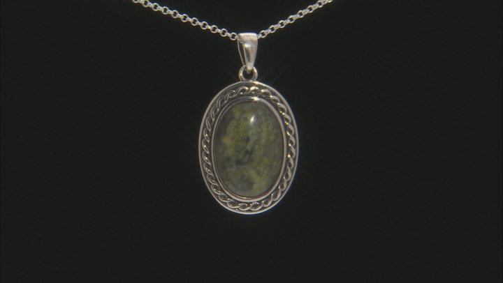 Connemara Marble Sterling Silver Shield Pendant With Chain Video Thumbnail