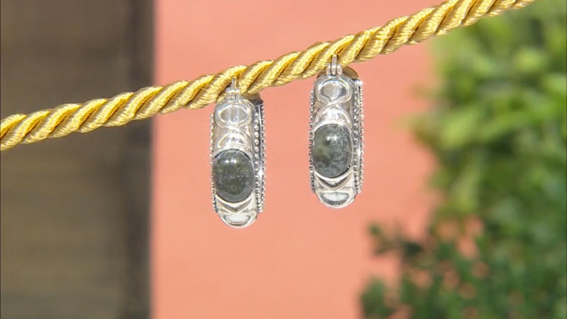 Connemara Marble Sterling Silver Hoop Earrings Video Thumbnail
